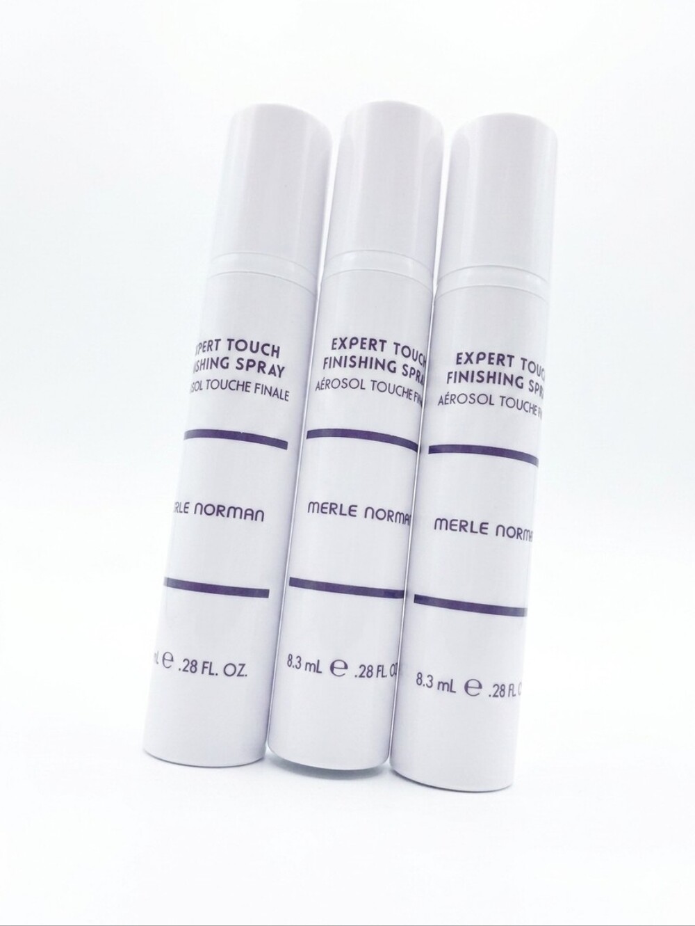 Lot of 3 Merle Norman Expert Touch Finishing Spray Travel Mini .28oz New